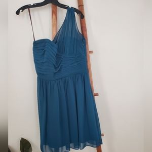 Laundry by Design Teal One Shoulder Dress